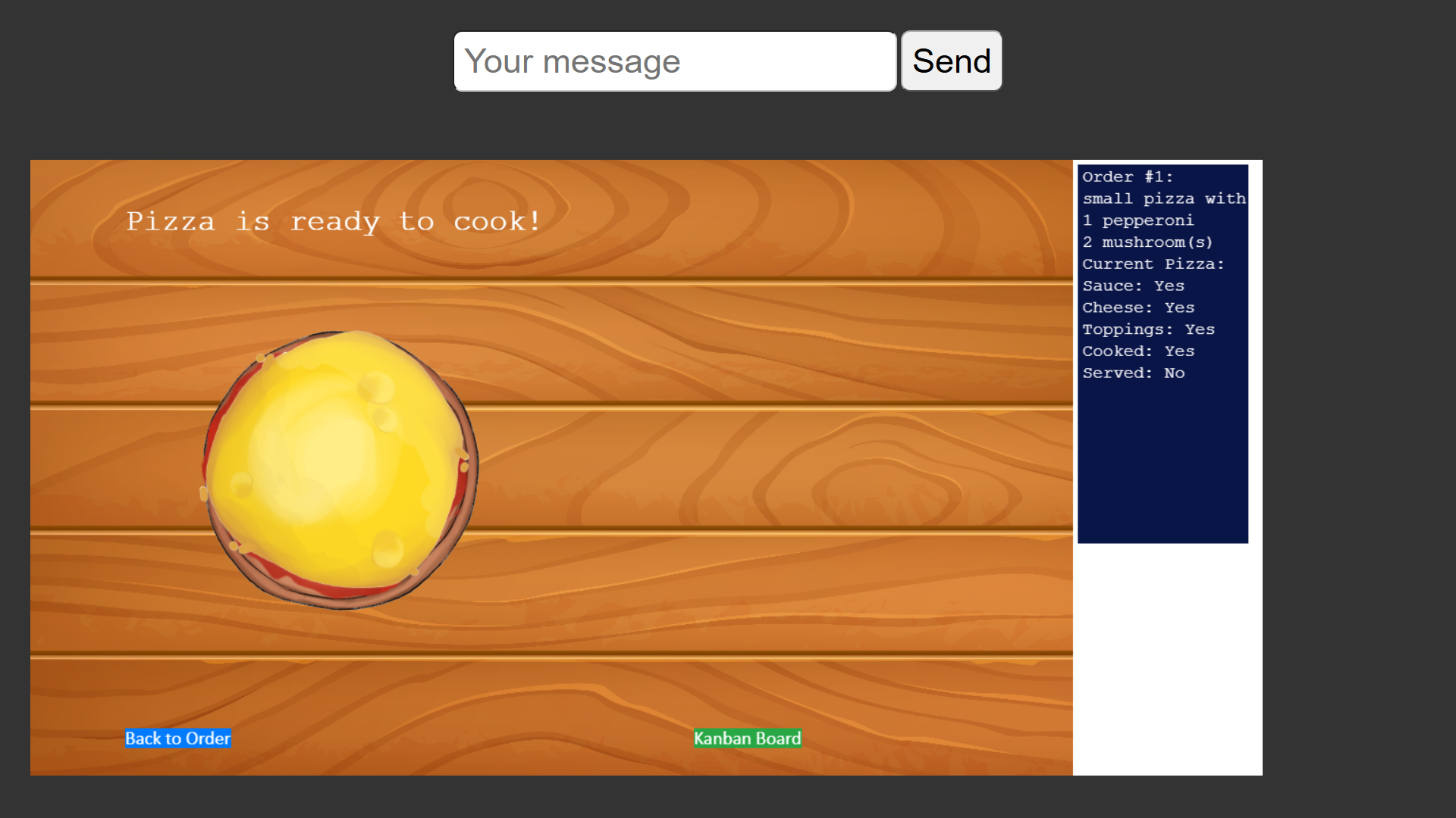 Image of the station to cook the pizza.